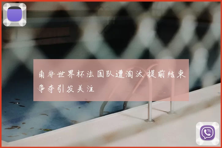 南非世界杯法国队遭淘汰 提前结束争夺引发关注