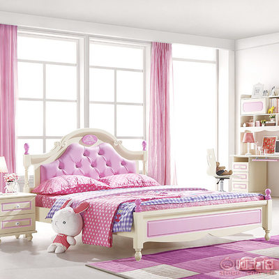 泰和韩式橡木柱床儿童实木脚家具系列 打造温馨儿童房空间